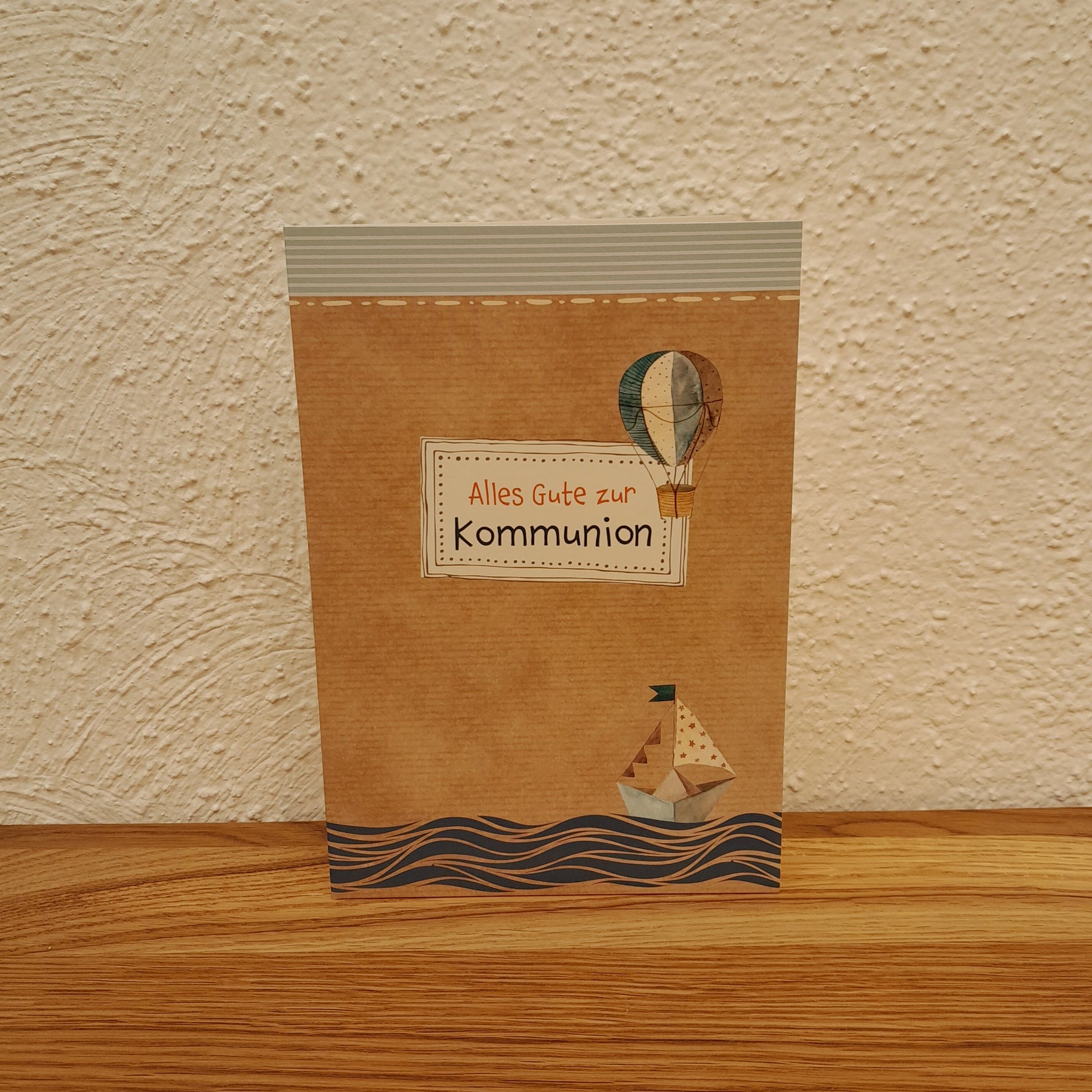 Billet zur Erstkommunion "Schiff und Ballon"