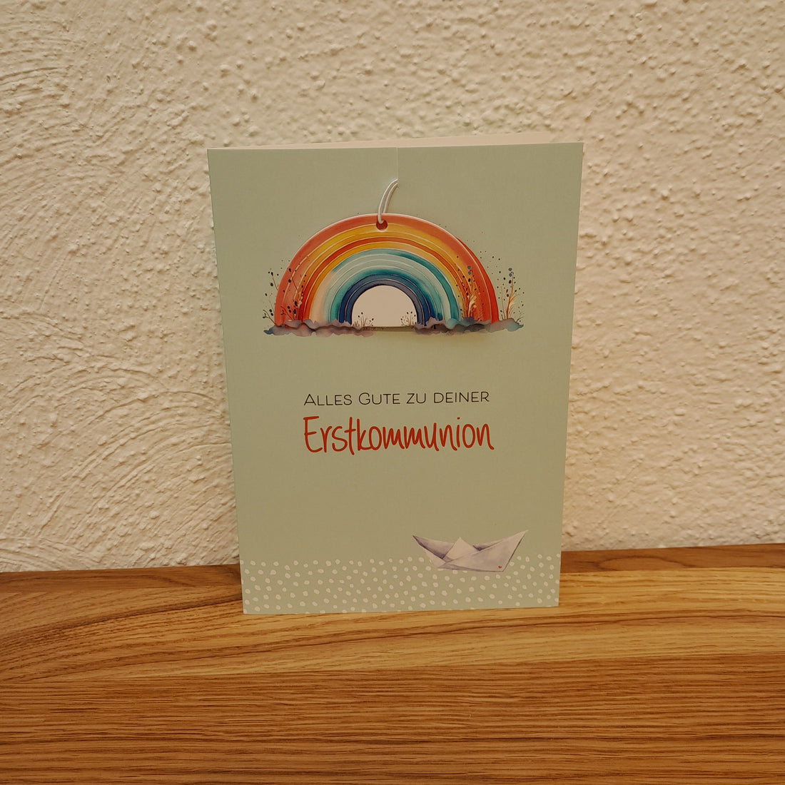 Billet zur Erstkommunion "Regenbogen", mit Anhänger