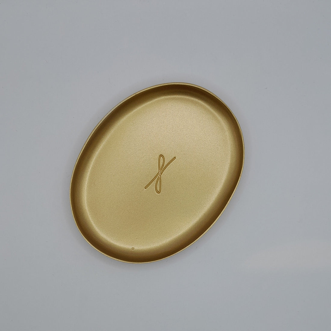 Kerzenteller oval/ goldfarben/ Z-19