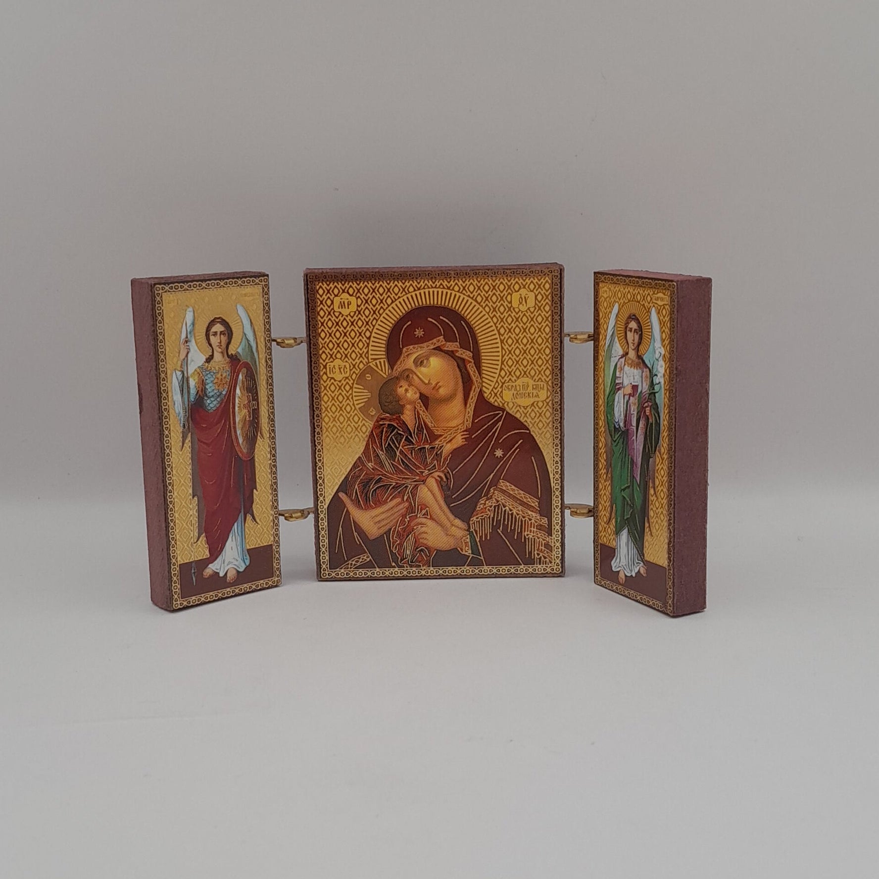 Magnet-Ikone Tryptichon "Madonna rot"