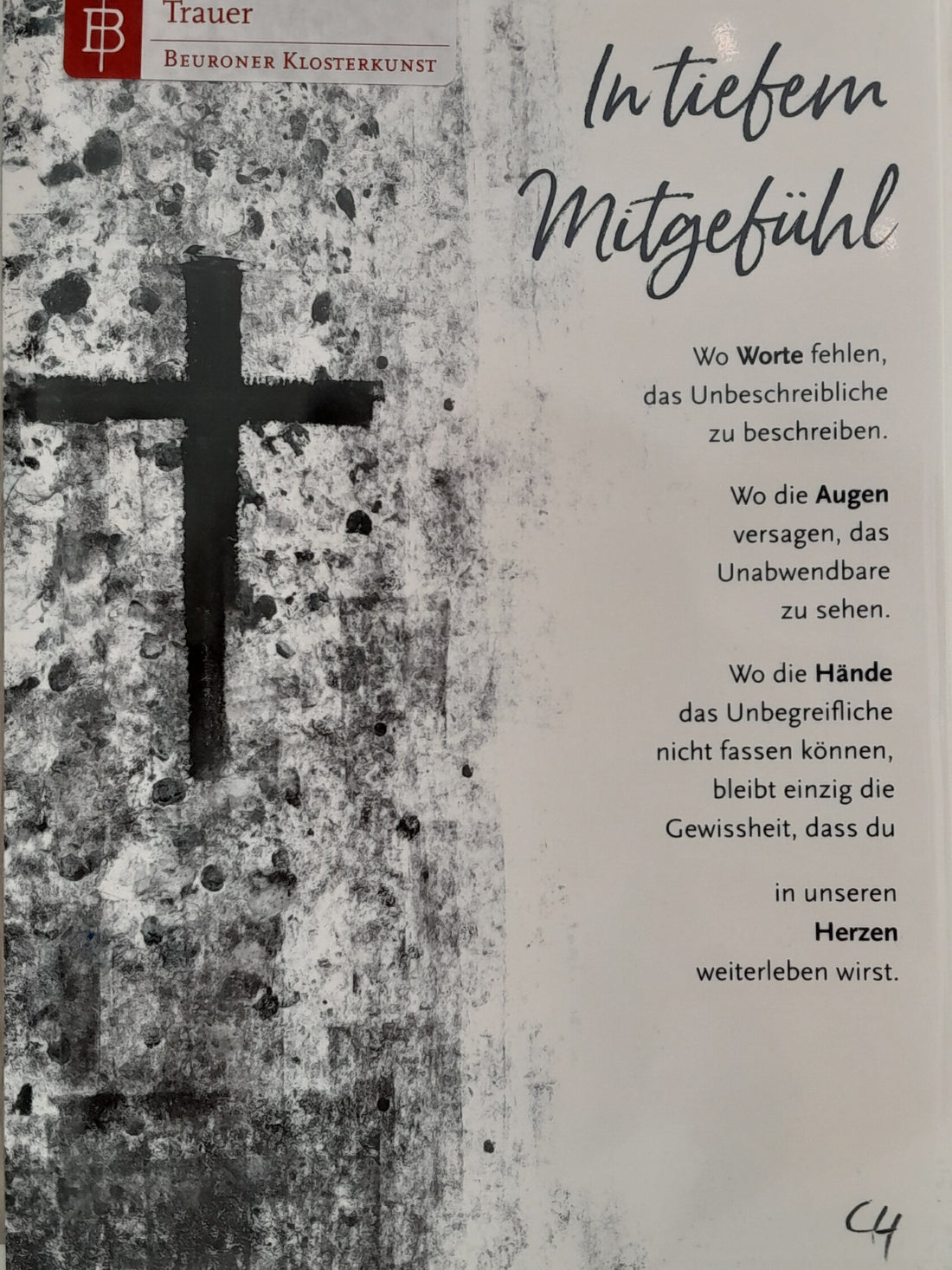 Billet Trauer "Heil des Kreuzes"