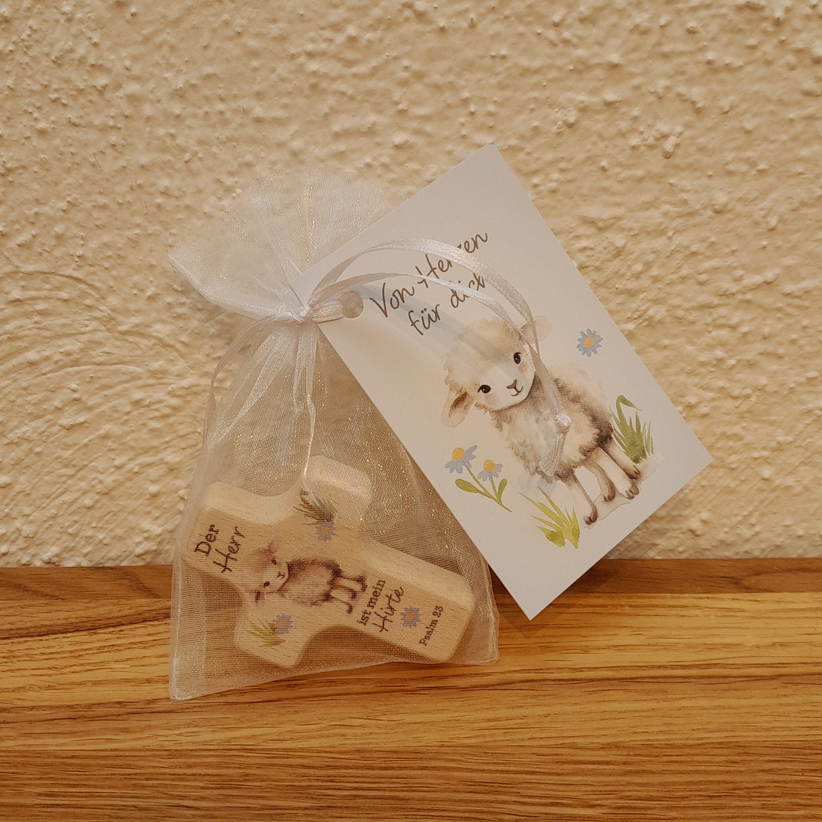 Handschmeichlerkreuz Holz "Der Herr ist mein Hirte"