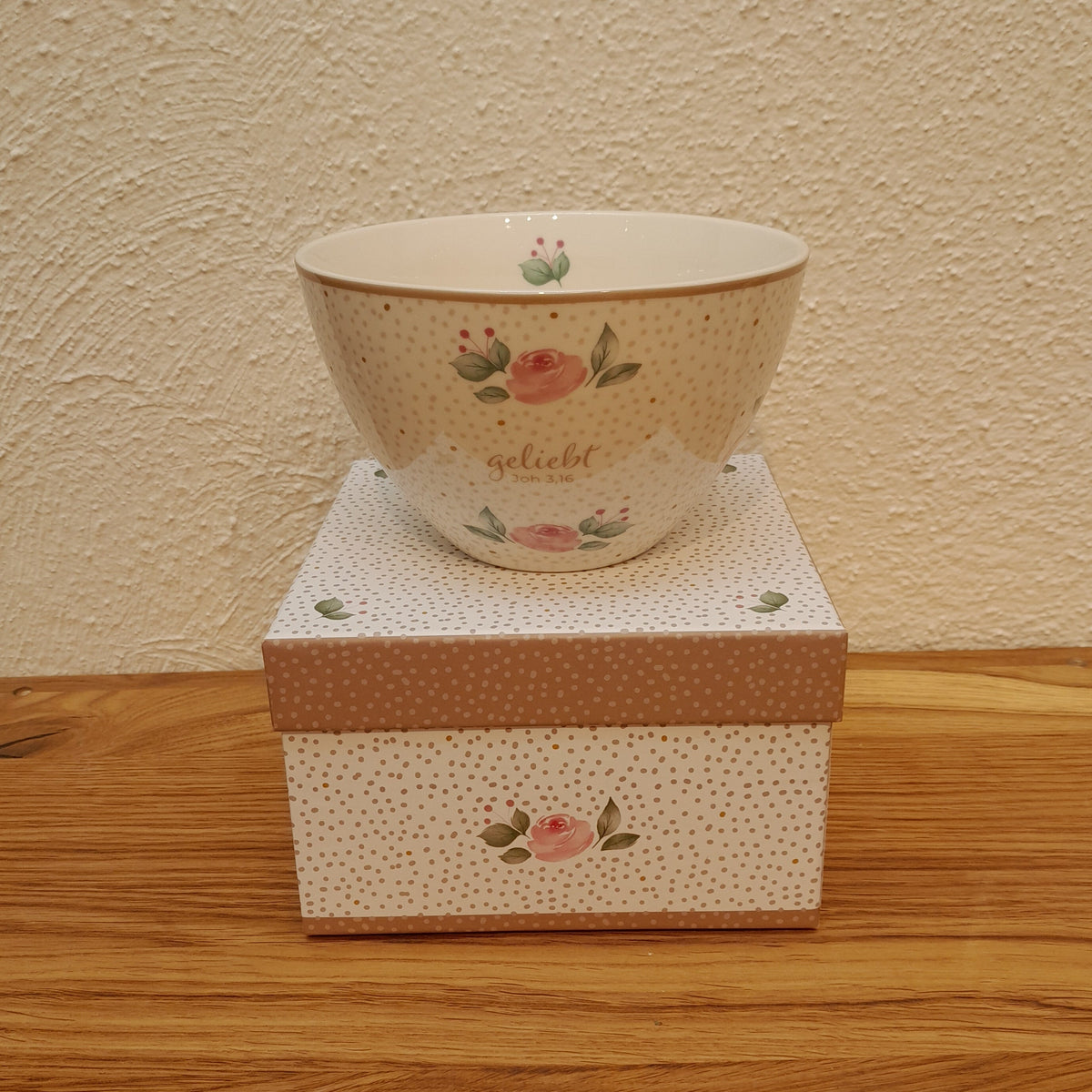 Müslischale "geliebt" Rosen