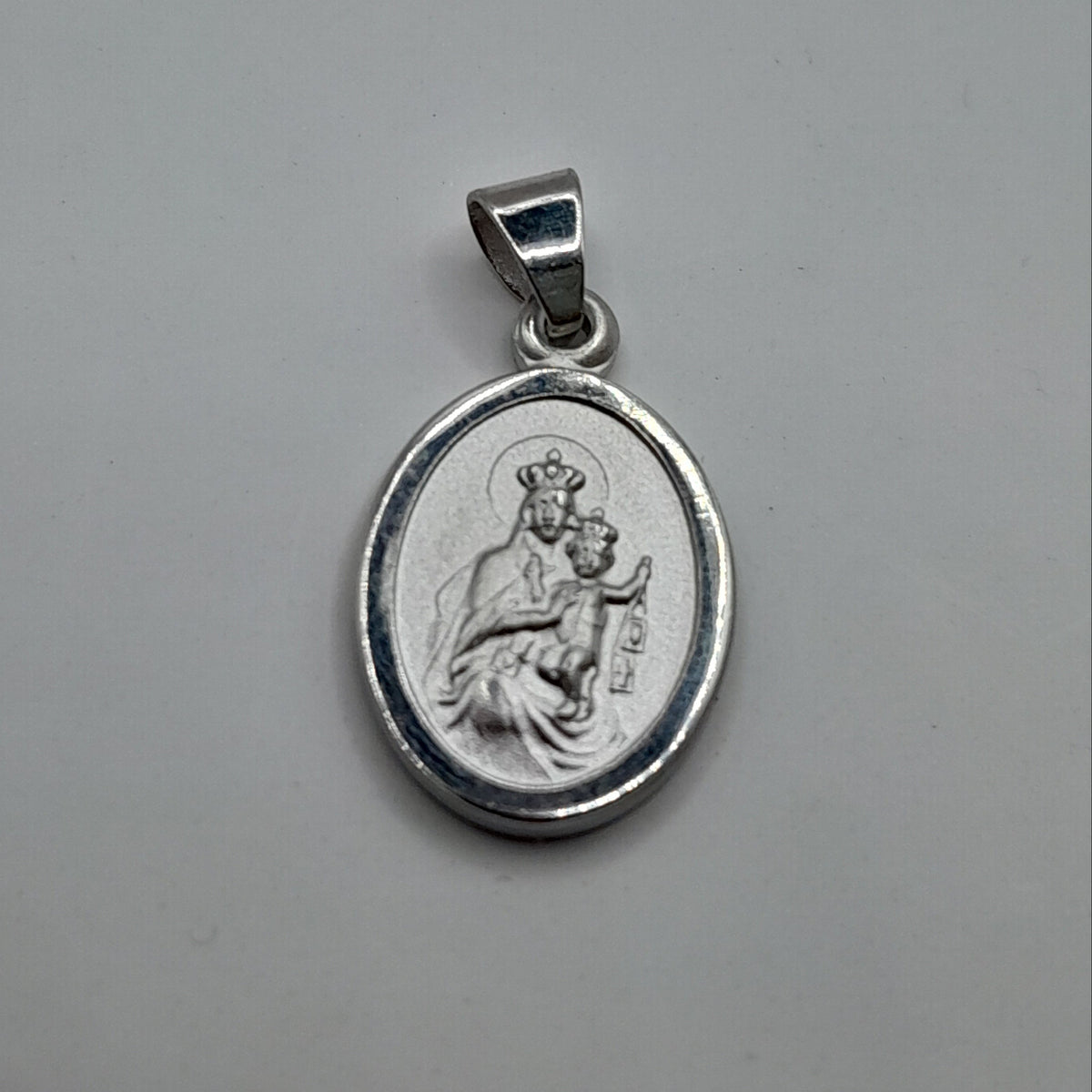 Kettenanhänger Skapulier oval 12 mm, Echtsilber