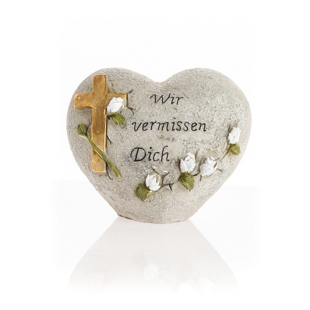 Herz mit Kreuz "Wir vermissen dich"