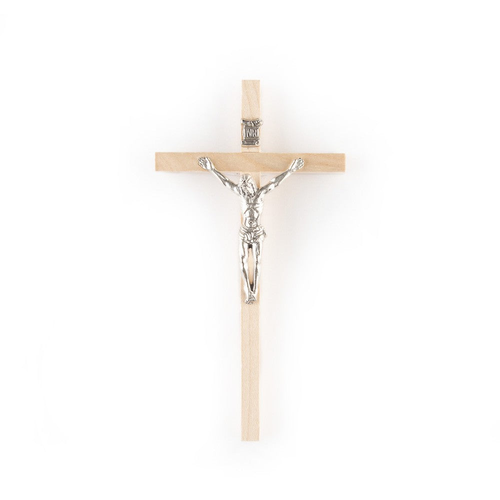 Handkreuz Holz mit Corpus, hellbraun
