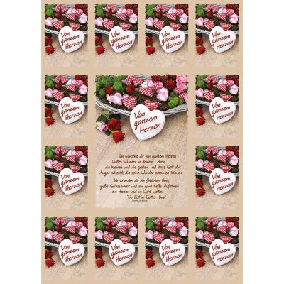 Sticker-Postkarte "Von ganzem Herzen"
