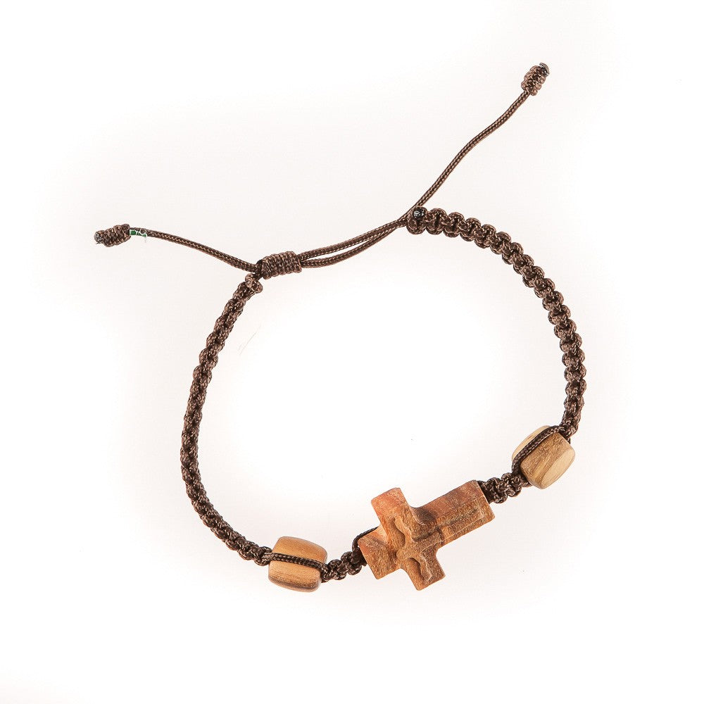 Armband mit Olivenholzkreuz