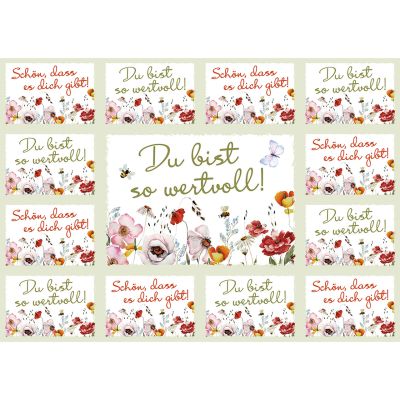 Sticker-Postkarte "Du bist so wertvoll"
