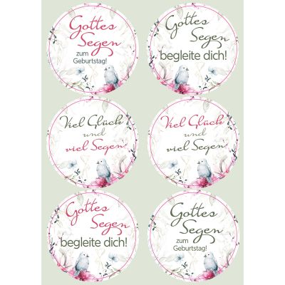Sticker-Postkarte "Gottes Segen zum Geburtstag"