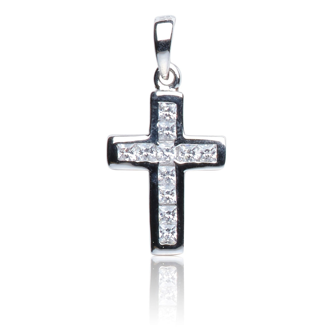 Kettenanhänger Kreuz Silber 925 mit Zirkonia
