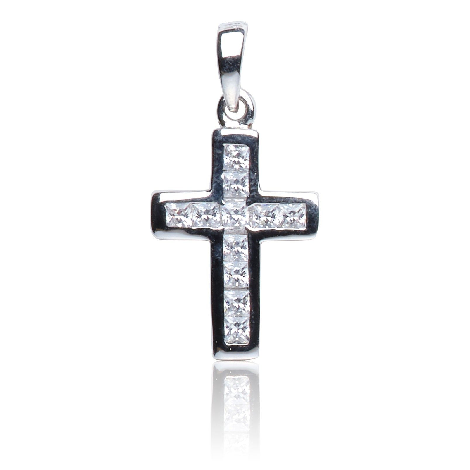 Kettenanhänger Kreuz Silber 925 mit Zirkonia