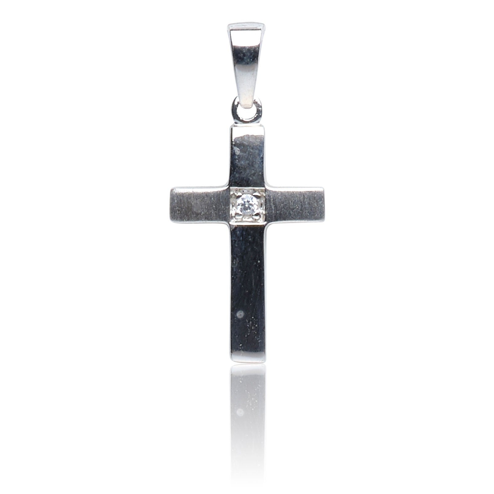 Kettenanhänger Kreuz Silber 925 mit Zirkonia