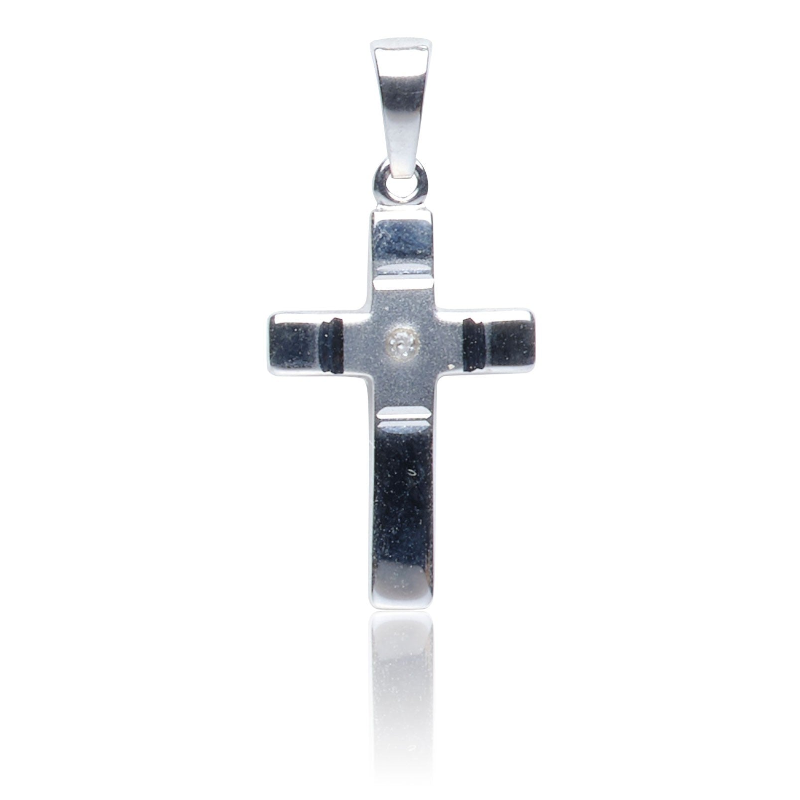 Kettenanhänger Kreuz Silber 925 mit Zirkonia
