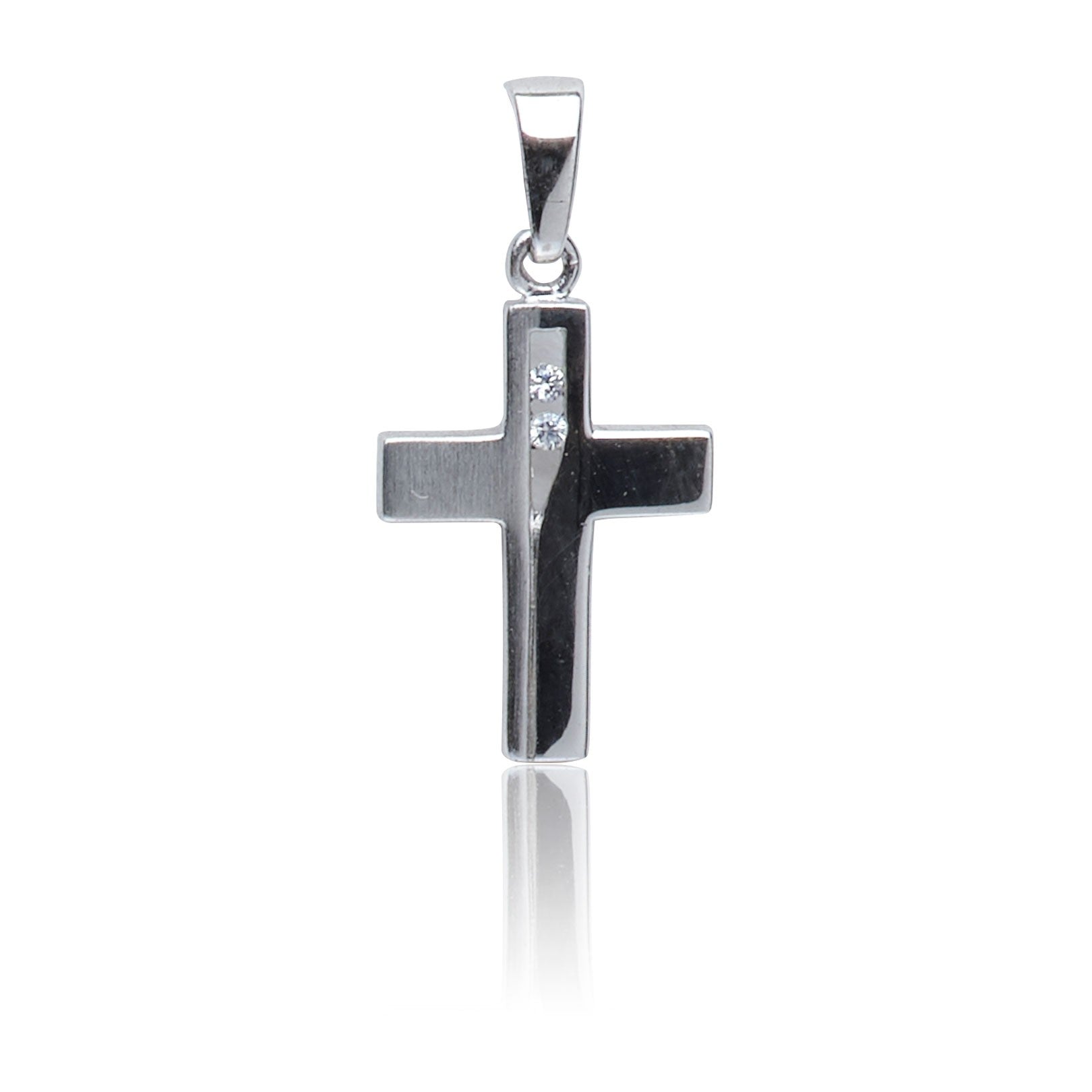 Kettenanhänger Kreuz Silber 925 mit Zirkonia