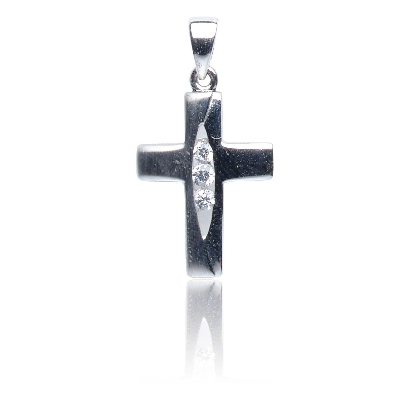 Kettenanhänger Kreuz Silber 925 mit Zirkonia