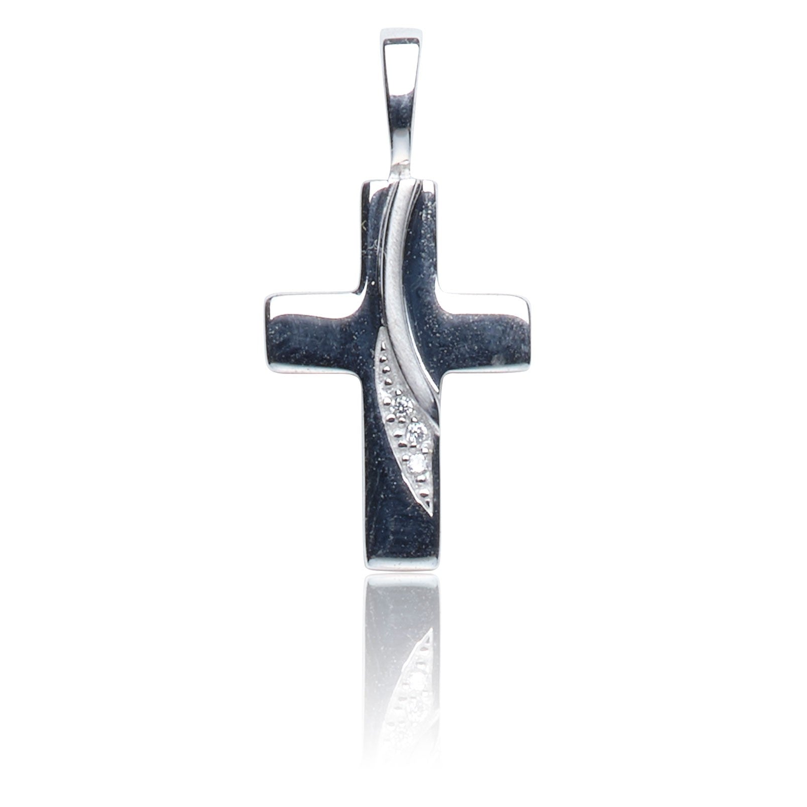 Kettenanhänger Kreuz Silber 925 mit Zirkonia