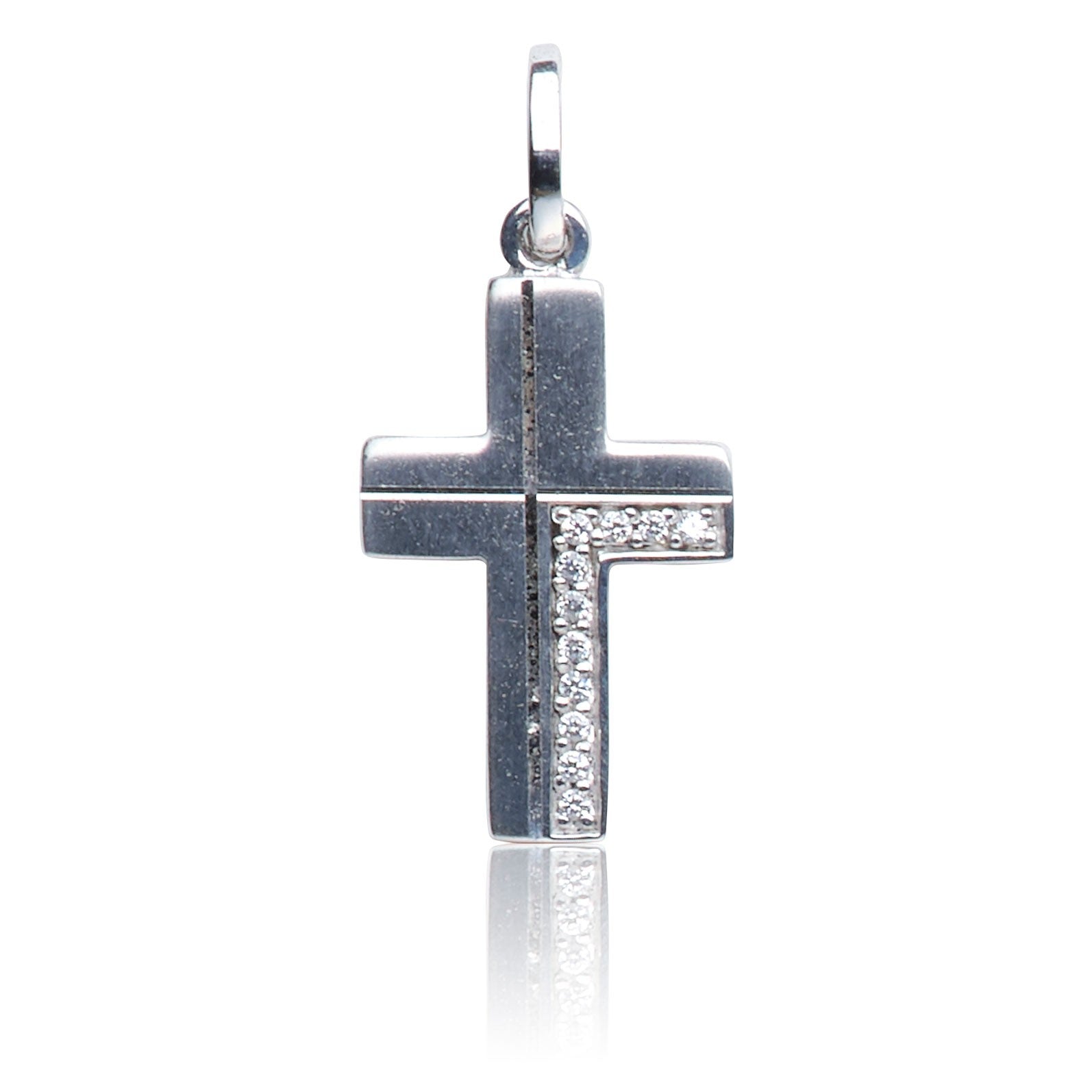 Kettenanhänger Kreuz Silber 925 mit Zirkonia