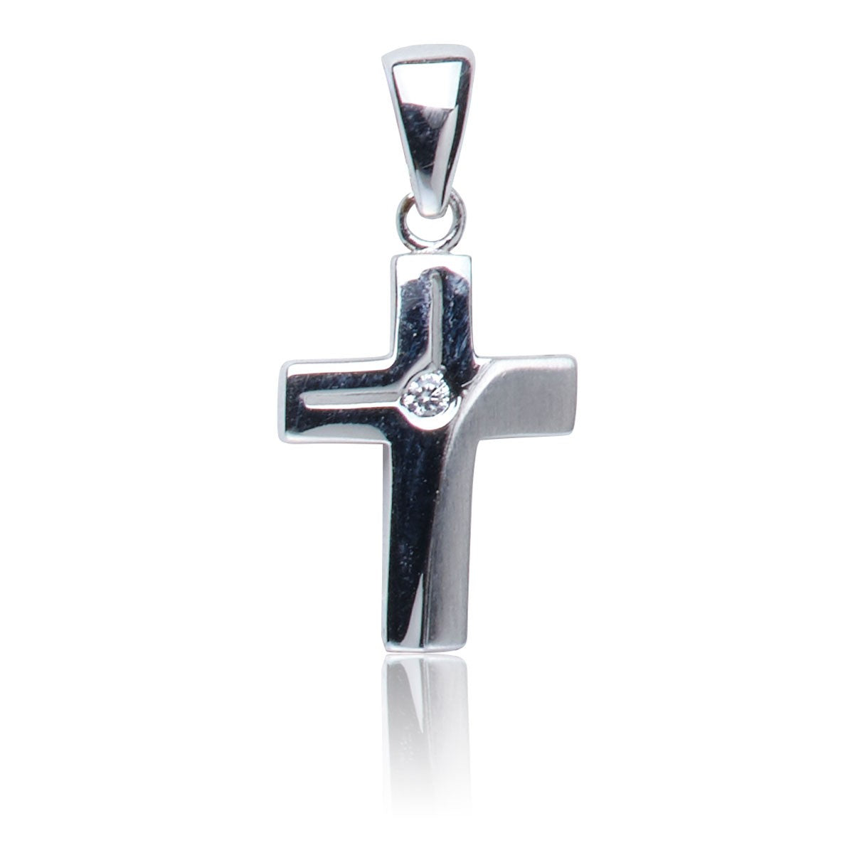 Kettenanhänger Kreuz Silber 925 mit Zirkonia
