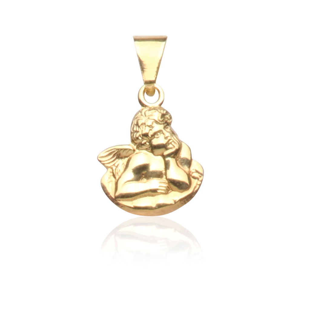 C302-558 Kettenanhänger Engel, Gold 585