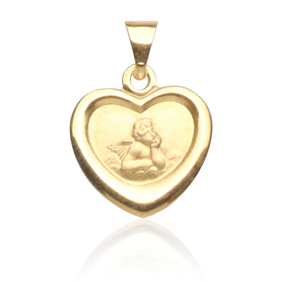 C302-546 Kettenanhänger Engel, Gelbgold 585