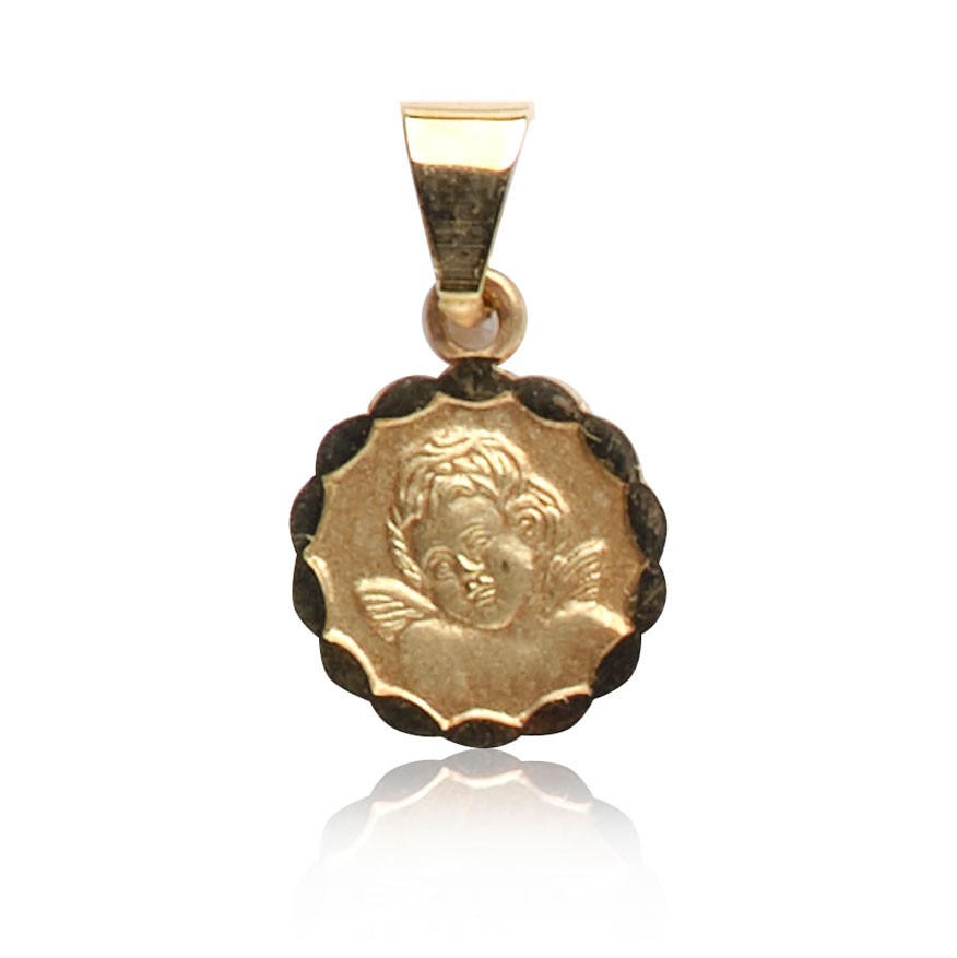 C302-543 Kettenanhänger Engel, Gold 585