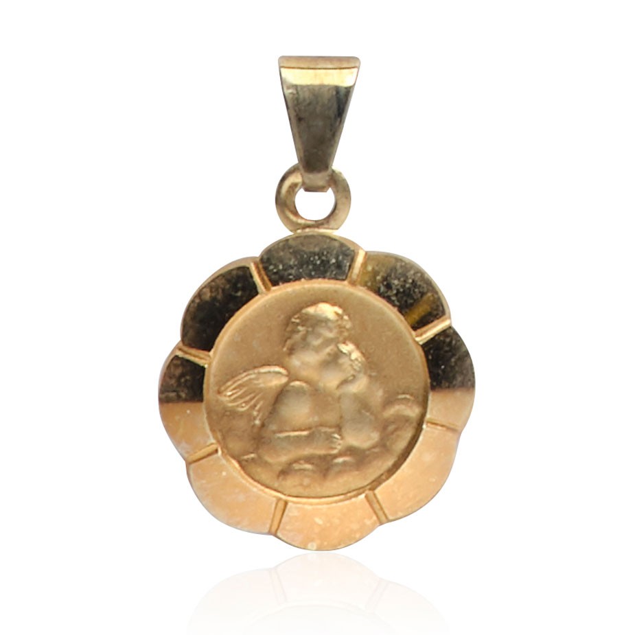 C302-537 Kettenanhänger Engel, Gold 585