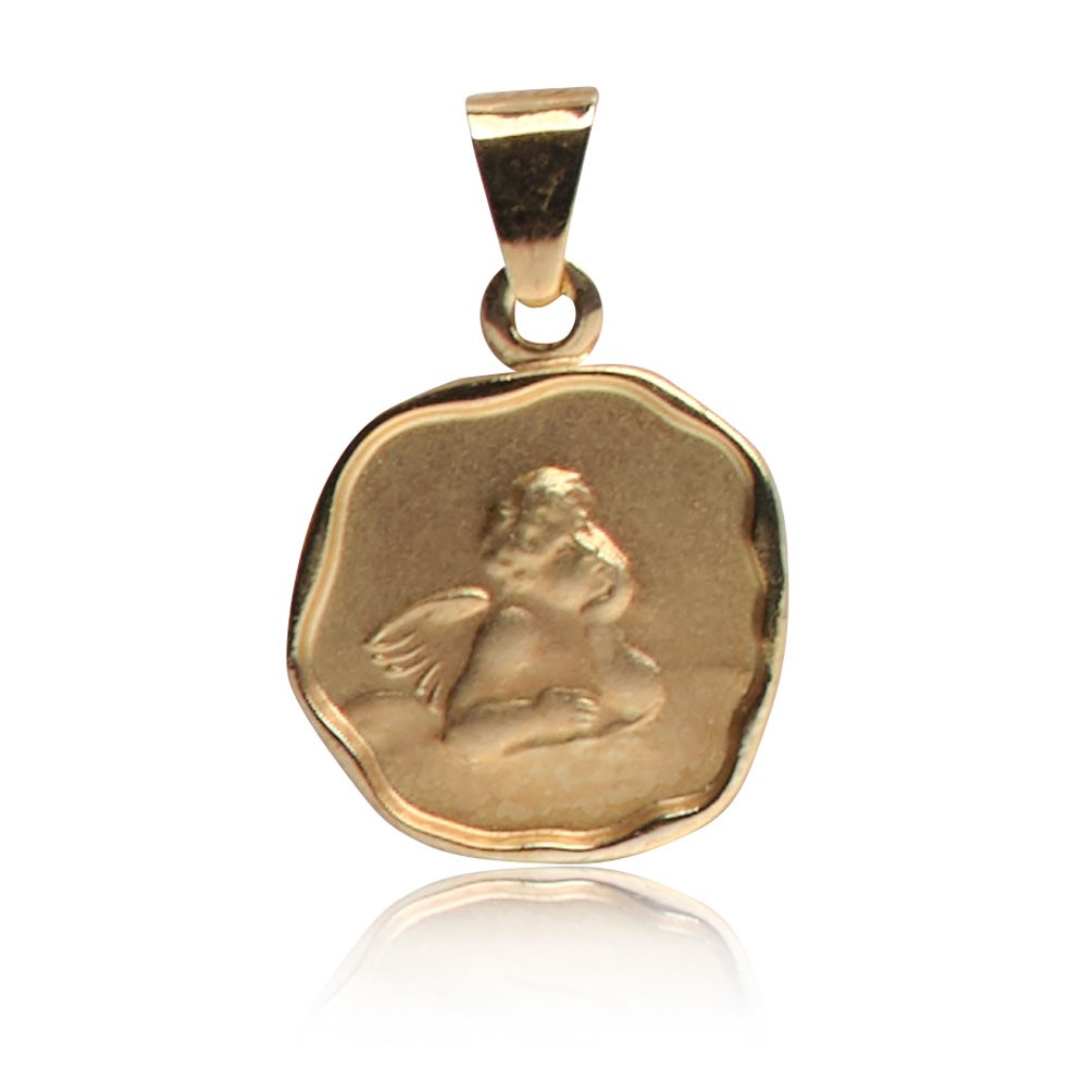 C302-527 Kettenanhänger Engel, Gold 585