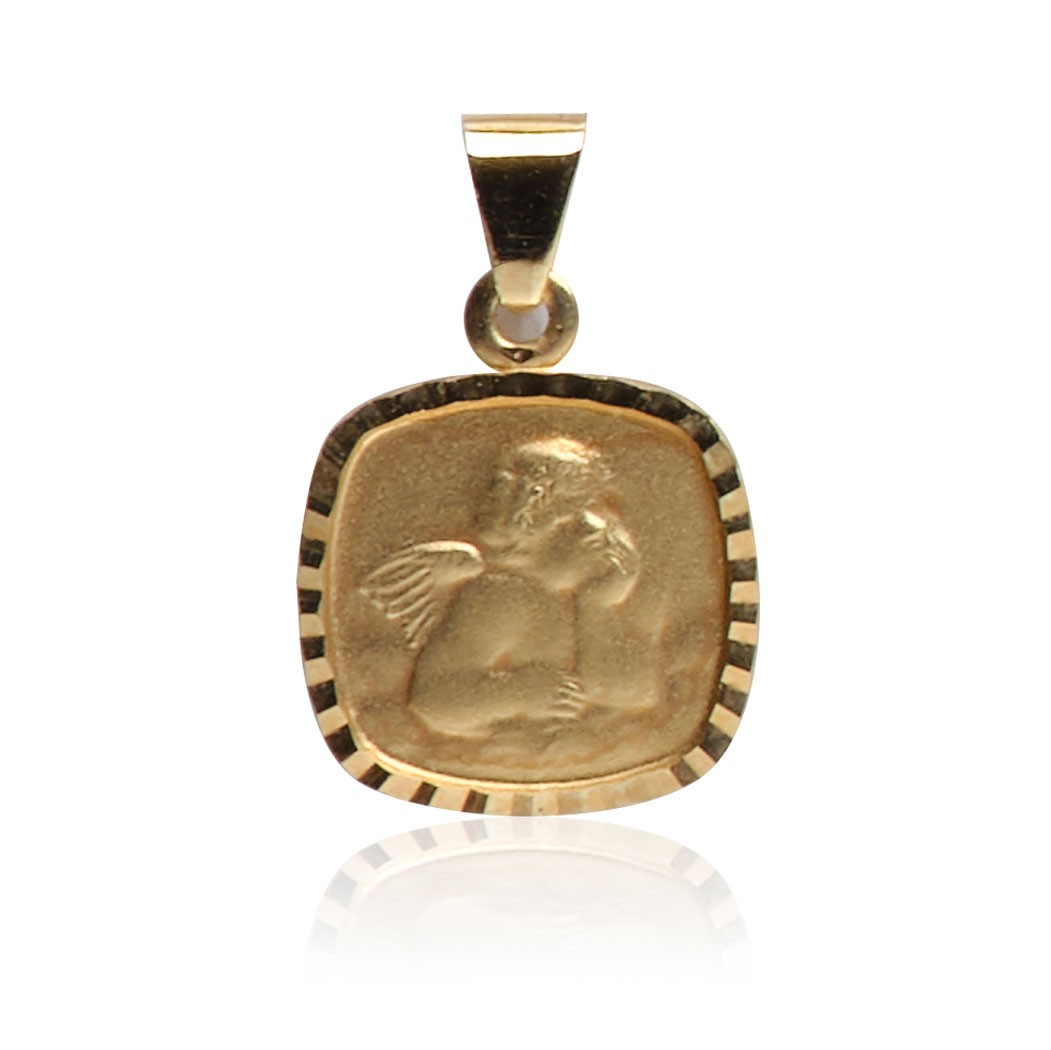 C302-524 Kettenanhänger Engel, Gold 585