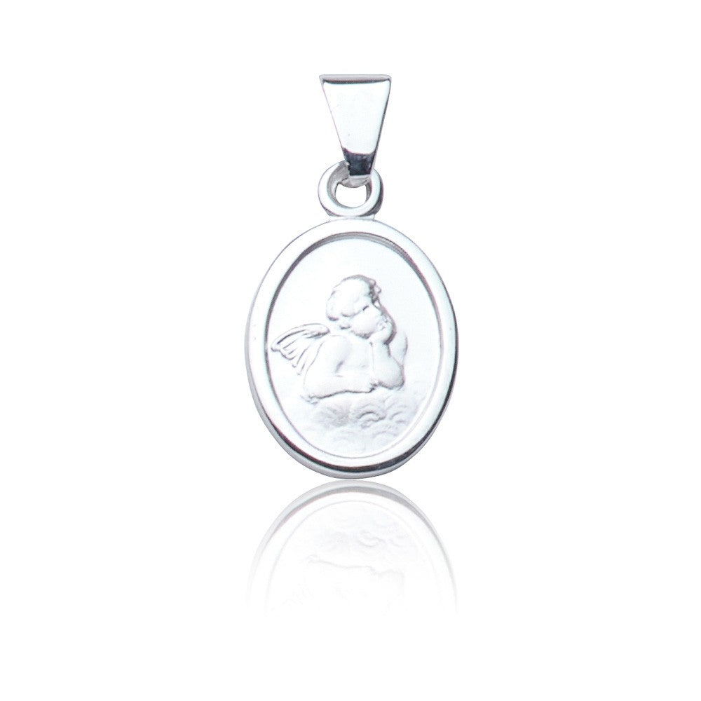 C302-510/W Kettenanhänger Engel, Weißgold 585