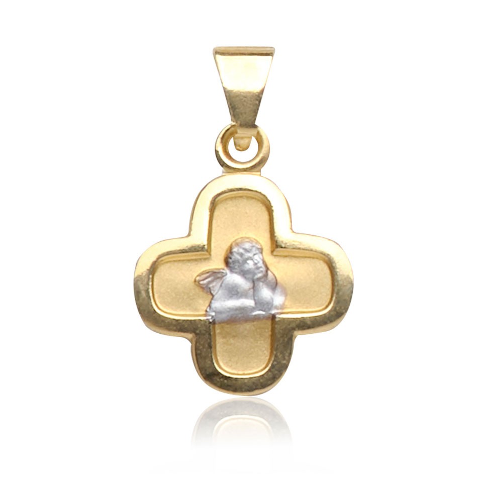 C302-023 Kettenanhänger Engel, Gold 585