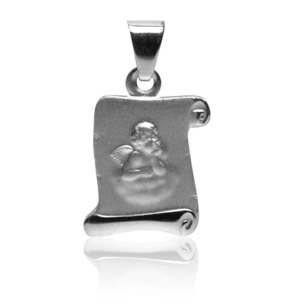 C302-017/W Kettenanhänger Engel, Weißgold 585