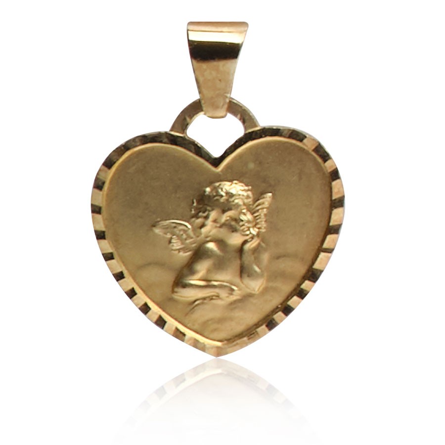 C302-013 Kettenanhänger Engel, Gold 585