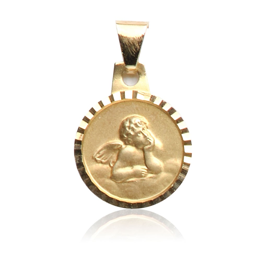 C302-002 Kettenanhänger Engel, Gold 585