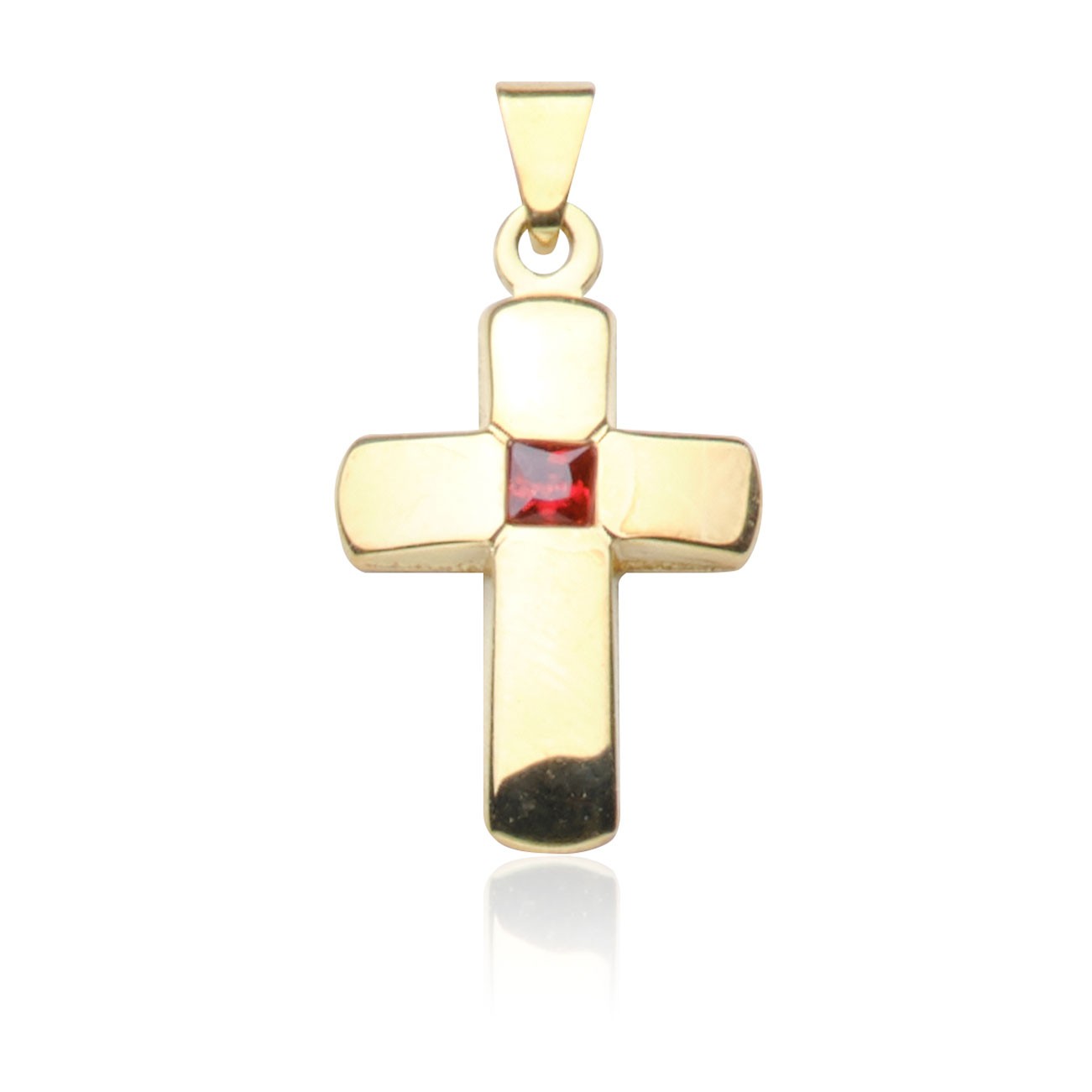 Kettenanhänger Kreuz Gold 585 mit Zirkonia