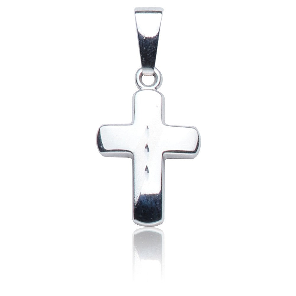 Kettenanhänger Kreuz Weißgold 585