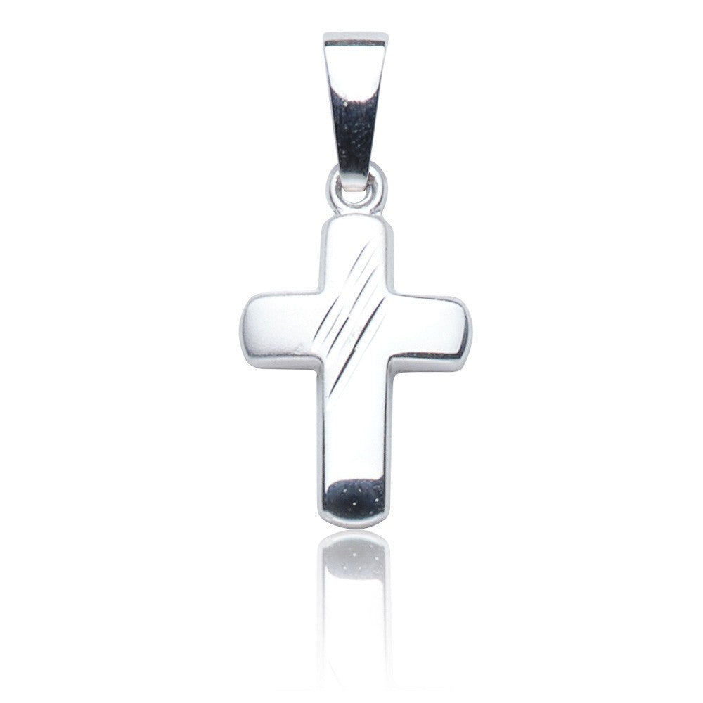 Kettenanhänger Kreuz Weißgold 585