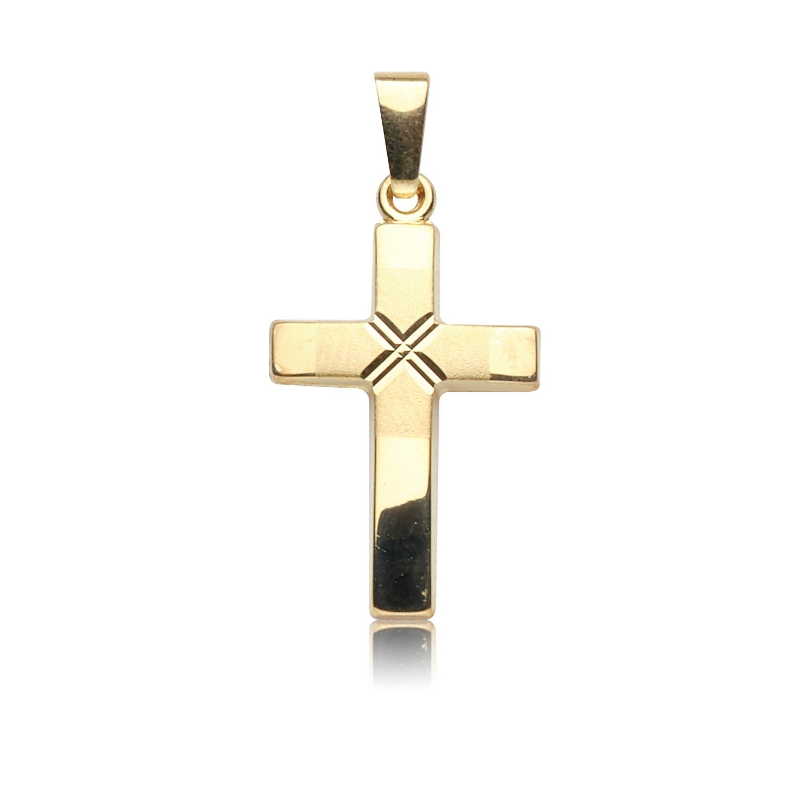 Kettenanhänger Kreuz Gelbgold 585