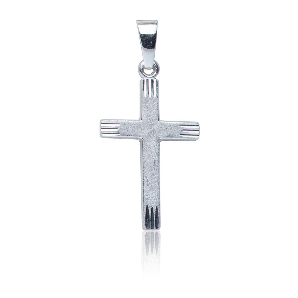 Kettenanhänger Kreuz Weißgold 585