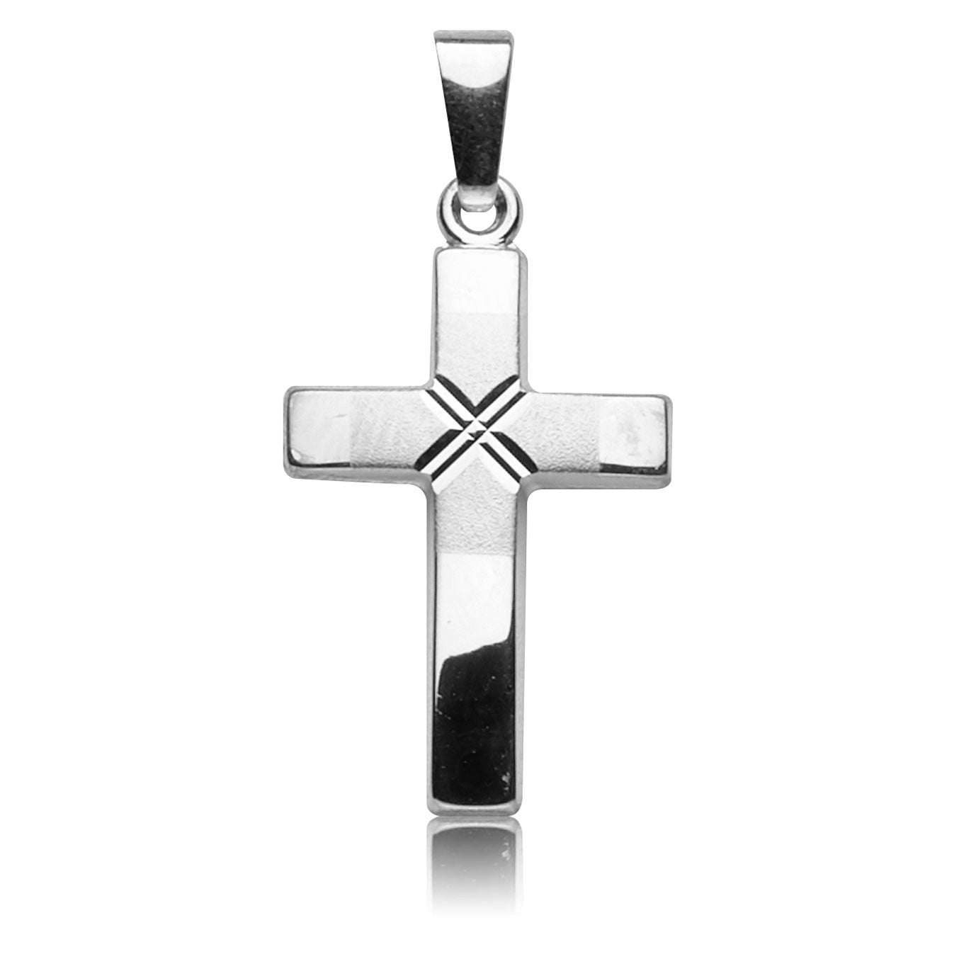 Kettenanhänger Kreuz Weißgold 585