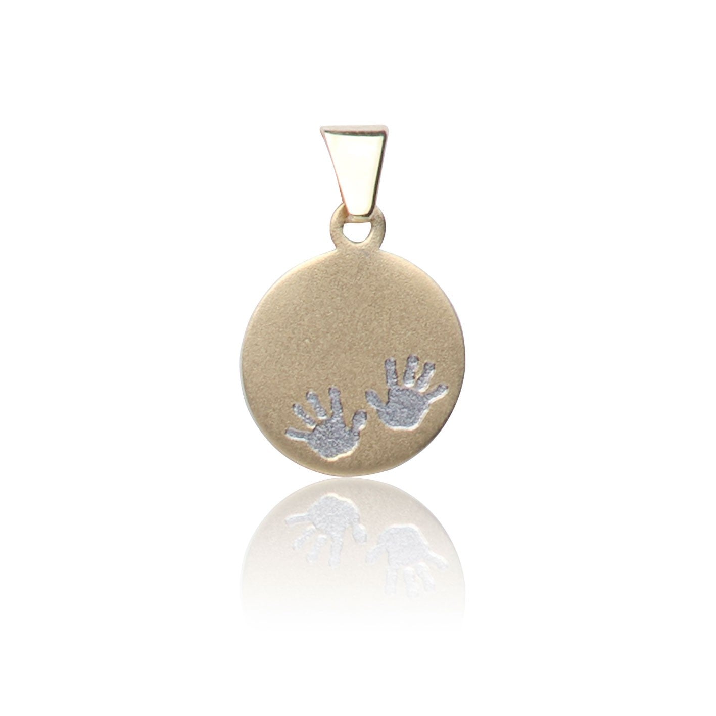 Gravurplatte Babyhände Gold 585