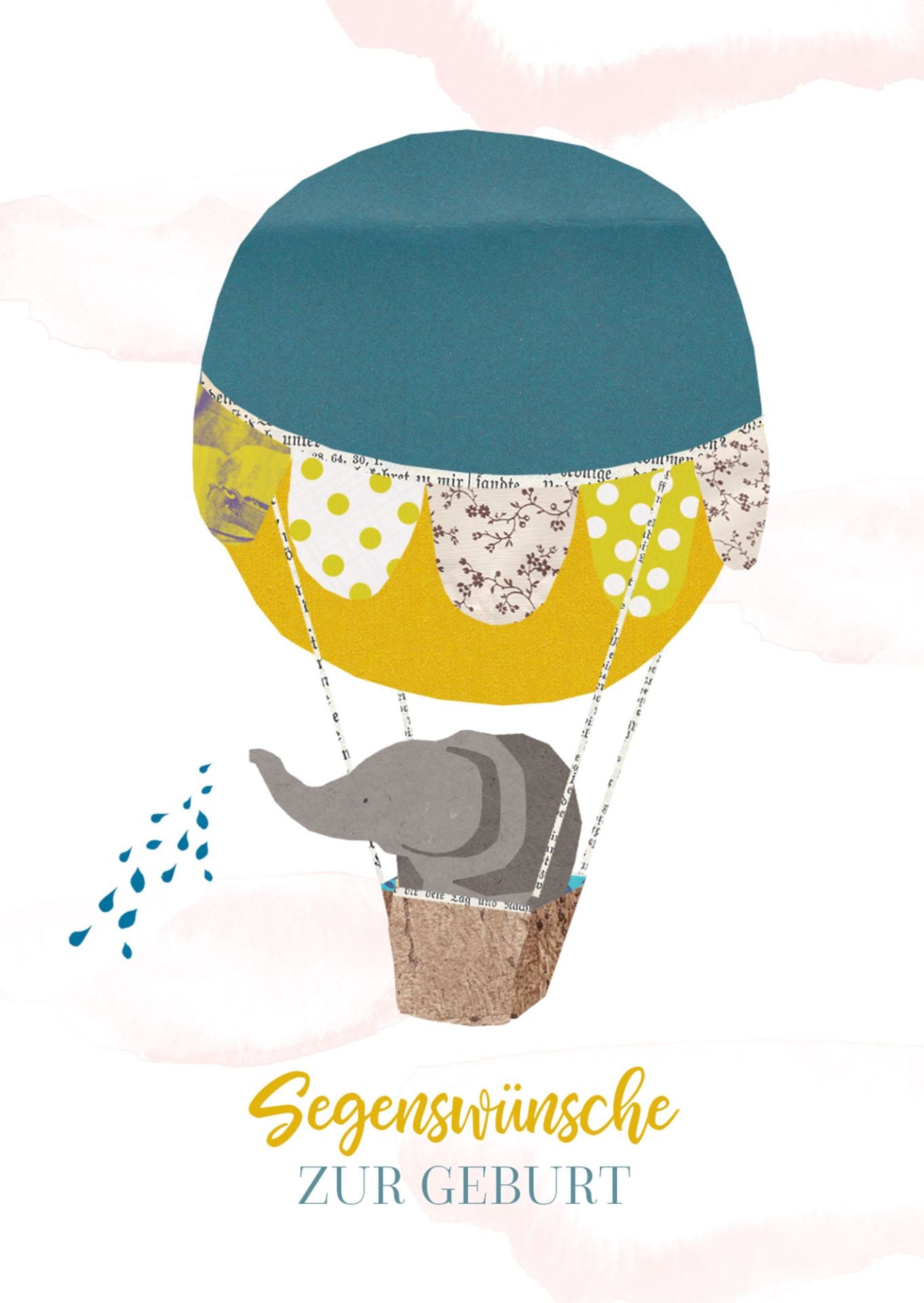 Billet zur Geburt "Elefant im Ballon"